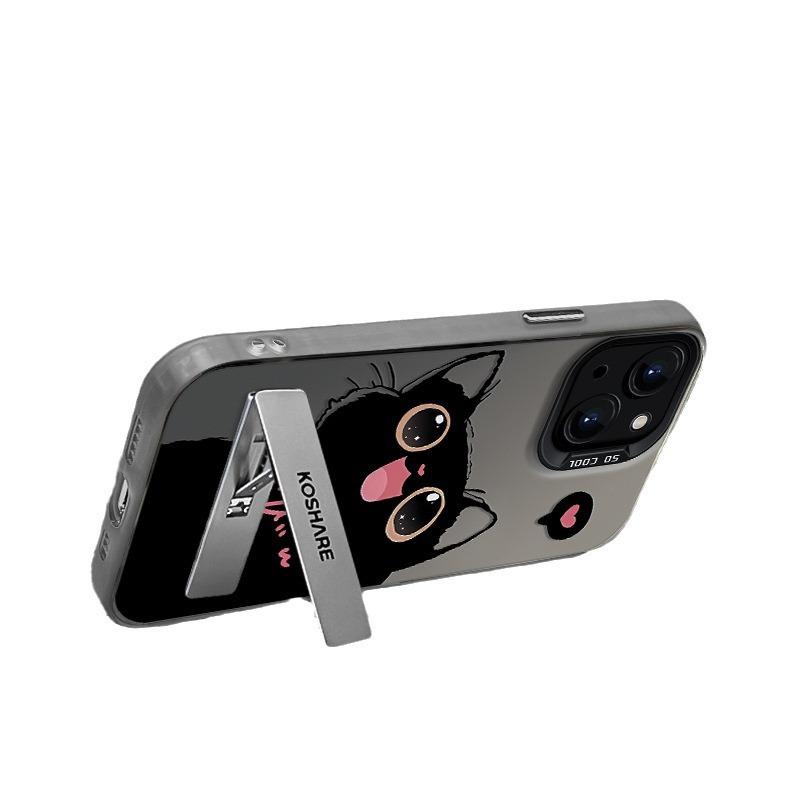Applicable To Huawei Mate60 Mobile Phone Case Nova12/11 Love Cat Invisible Bracket Honor 200 Color Silver Matte