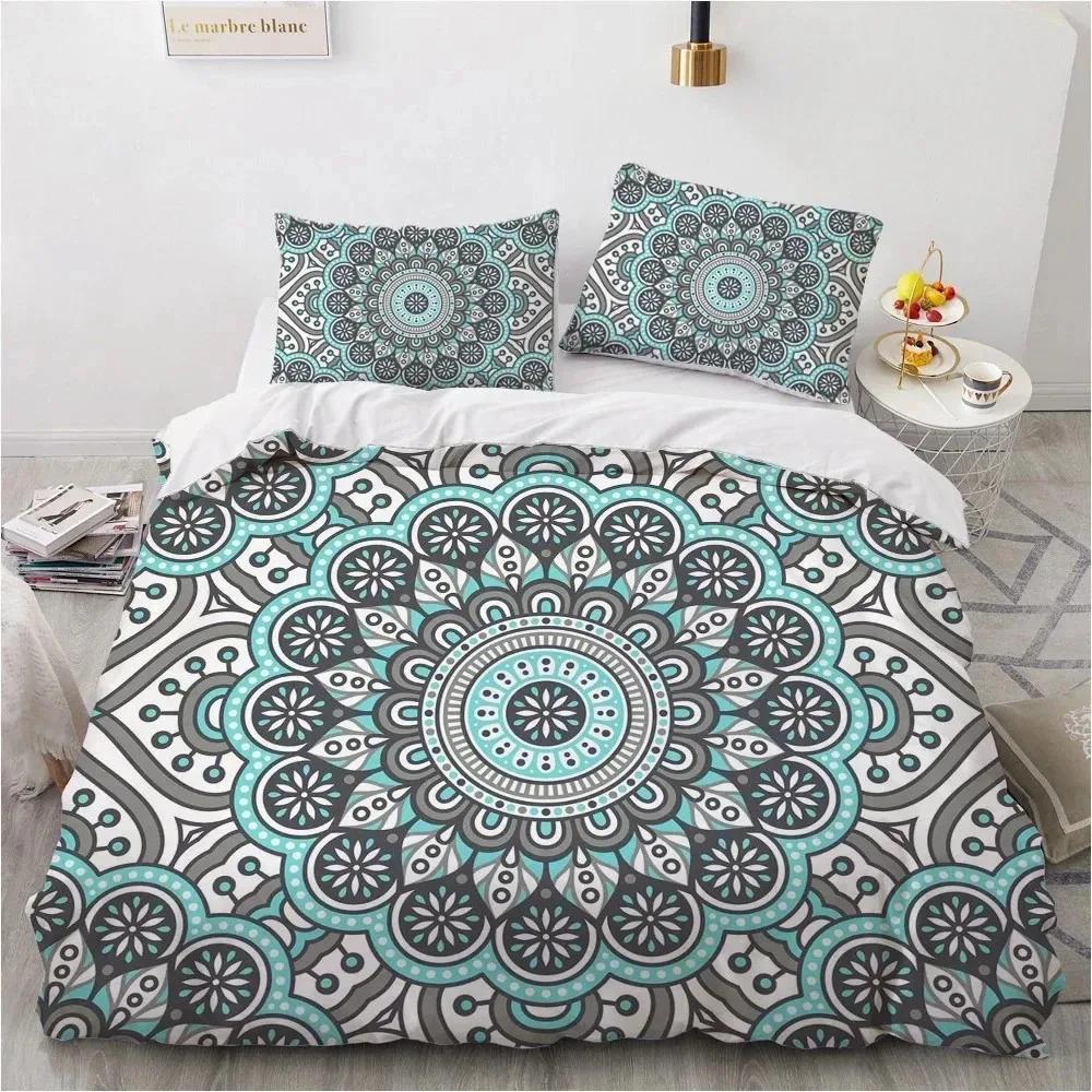 Buchstabe Traumfänger 3D Bettwäscheset Fantasy Feder Mandala Luxus Bettbezugsets Bettdecke Bettwäsche Queen King Einzelgröße