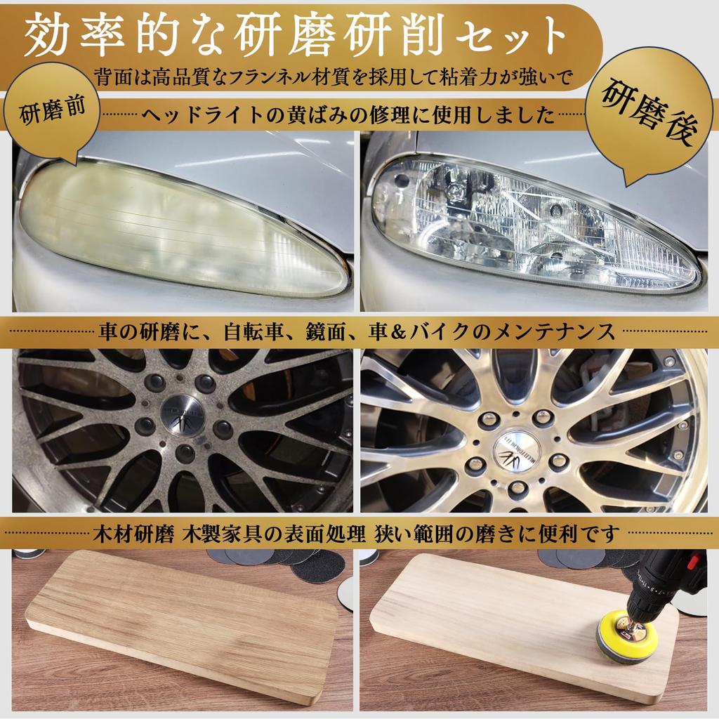 GOH DODD 50mm Waterproof 12 for Precision Mirror Car Jewelry Waterproof Sandpaper with Backing Pads Each of and 123-Pack Sandpaper, Types, #60-#10000,