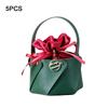 Red Green Design Christmas Gift Bags Flannel Fabric Leather Handled Bags Candy Bags  Wedding Favors