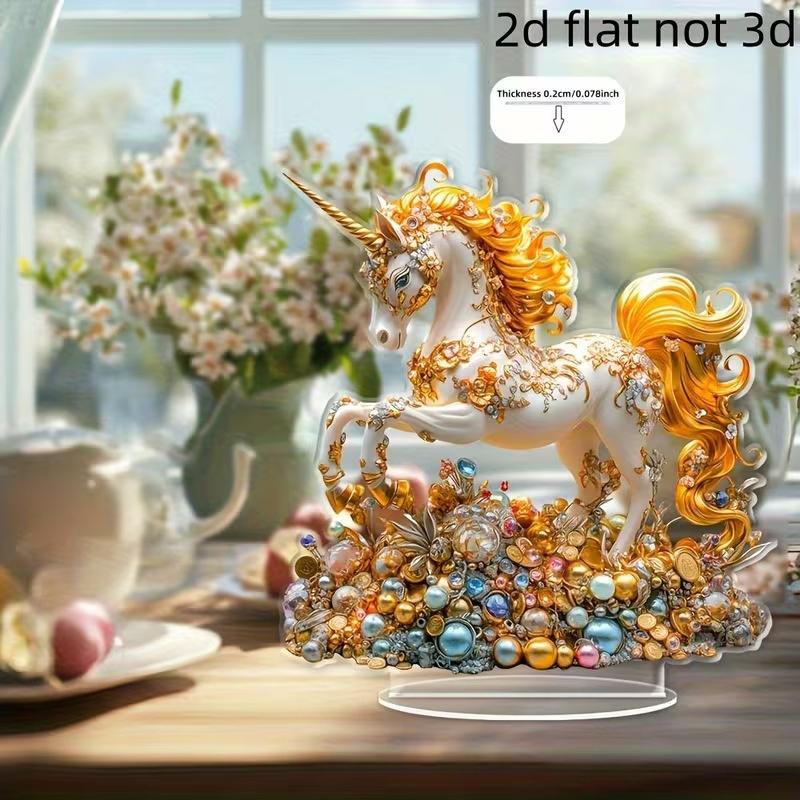 2D Acrylic Ornament 2026 Year Of The Horse Desktop Decorate Miniature Statue Pony Festival Decor Home Office New Year Gift