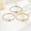 Geometric Niche Design Opening Independent Packaging Rose Gold Diamond Bracelet Women