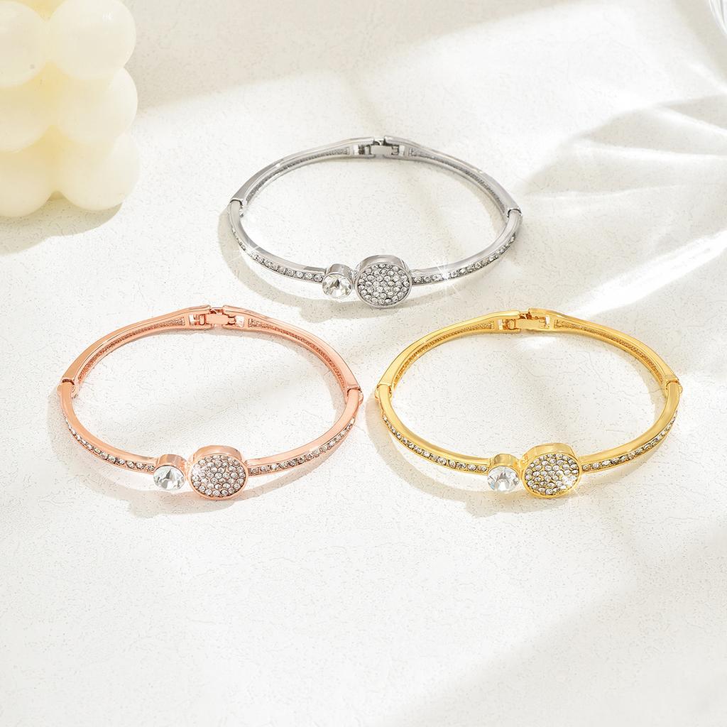 Geometric Niche Design Opening Independent Packaging Rose Gold Diamond Bracelet Women