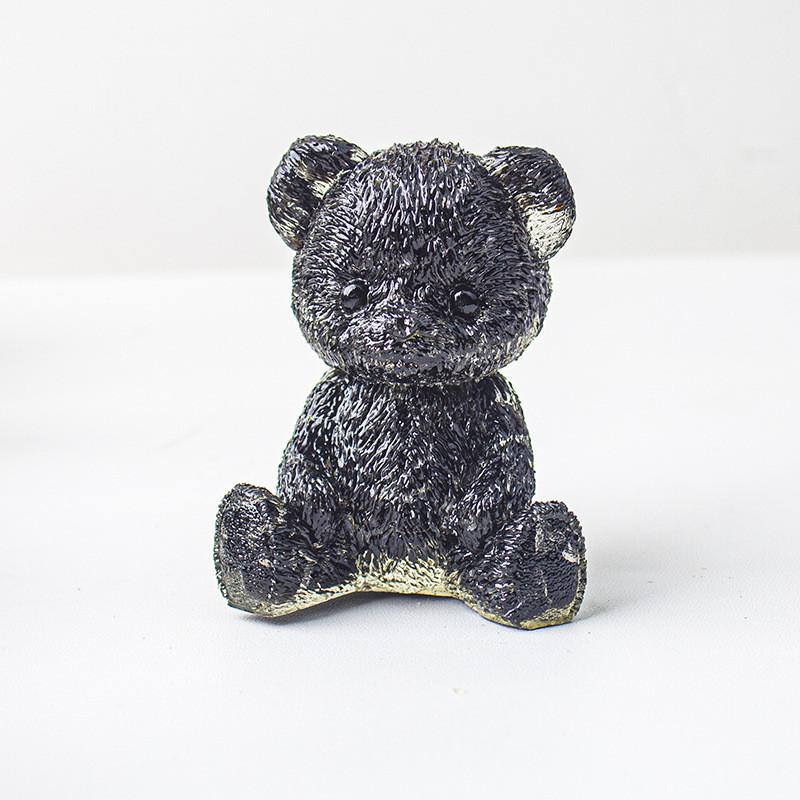 Crystal Resin Bear Desk Ornament With Natural Water Crystals For Home Office Decor