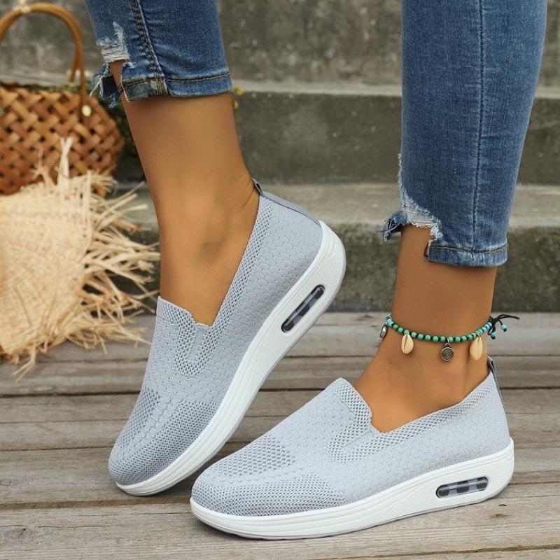 Fashion EOFK Women's Mesh Breathable Loafers Sneakers Solid Color Front Summer Walking Casual Shoes