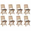 VidaXL Set of 8 Outdoor Folding Chairs with Cushions, Patio Seats, Dining Chairs, Patio Furniture 3075121