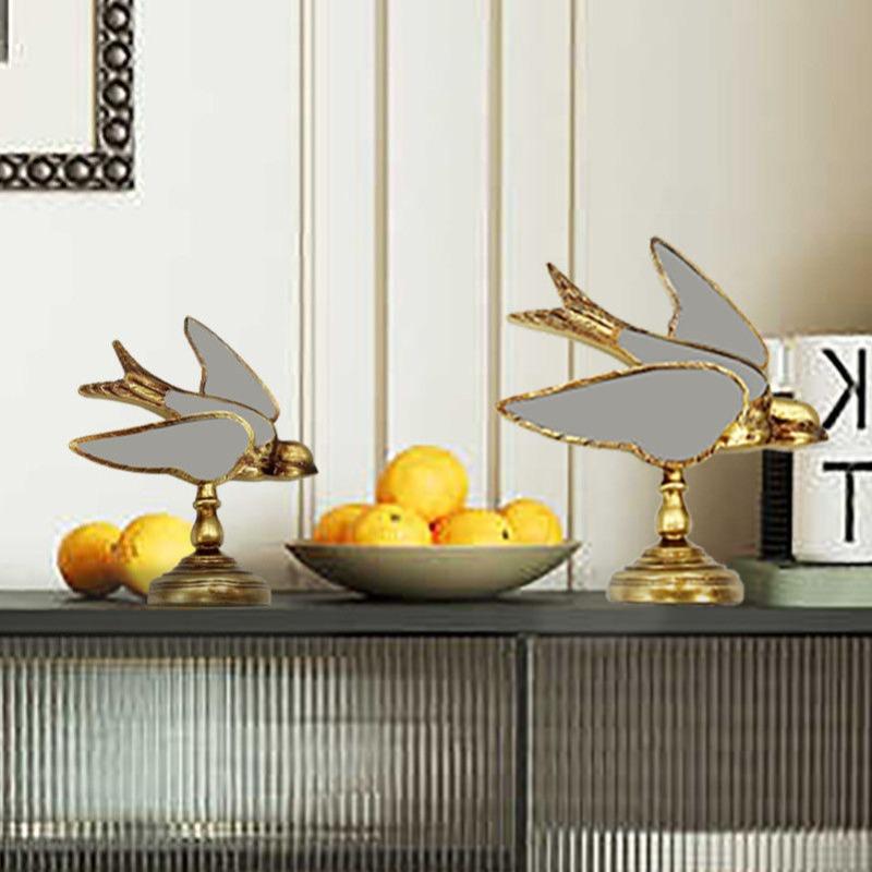 Vintage Forest Decorative Mirrors Dragonfly Swallow Wall Hanging Wall Decoration Light Luxury Home Decoration European Style New