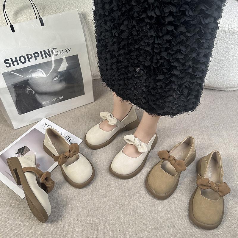 French fairy style bow bag head Mary Jane shoes girl 2025 new fashion skirt soft sole shallow mouth single shoes