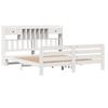 Solid Wood Bed with Shelf Without Mattress White 180x200 Cm Pine