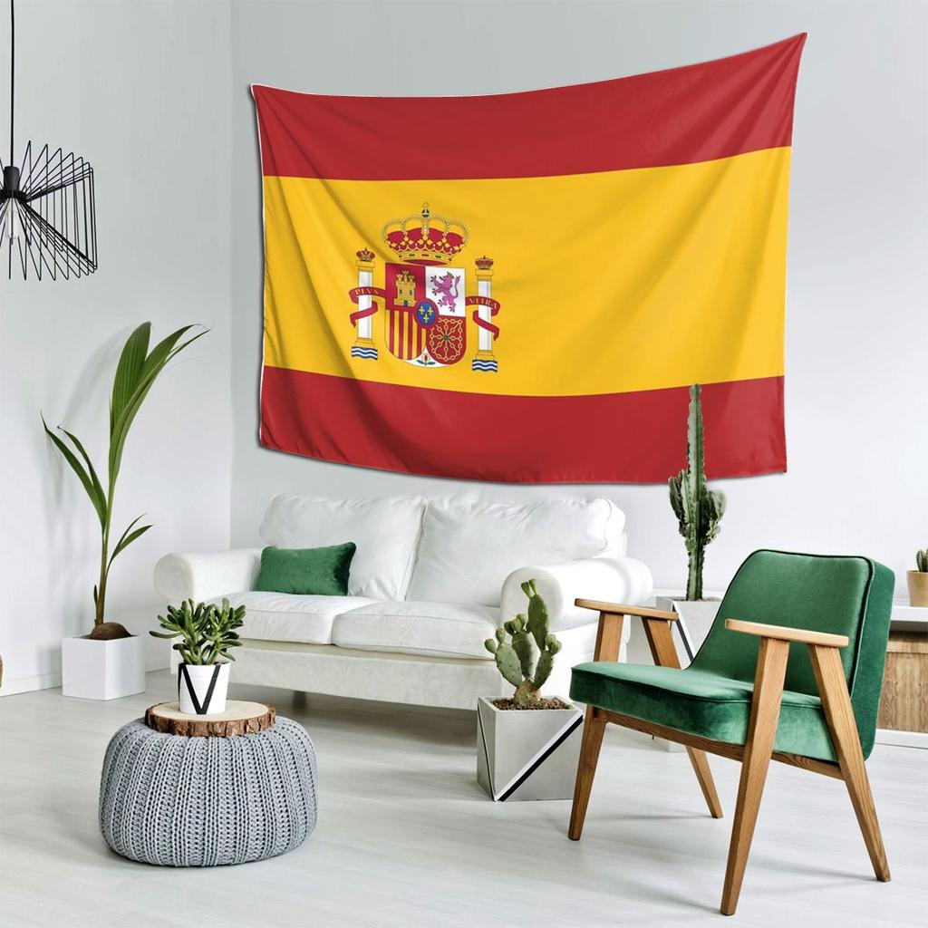 Spain Flag Tapestry Decoration Art Aesthetic Tapestries for Living Room Bedroom Home Wall Cloth Wall Hanging