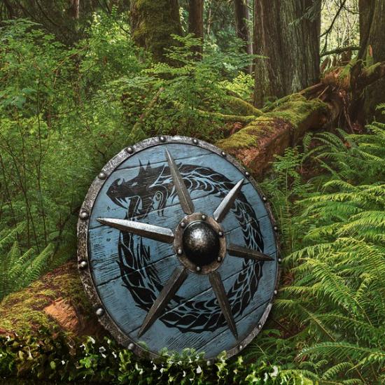 Jormungandr Plank Viking Shield with Steel