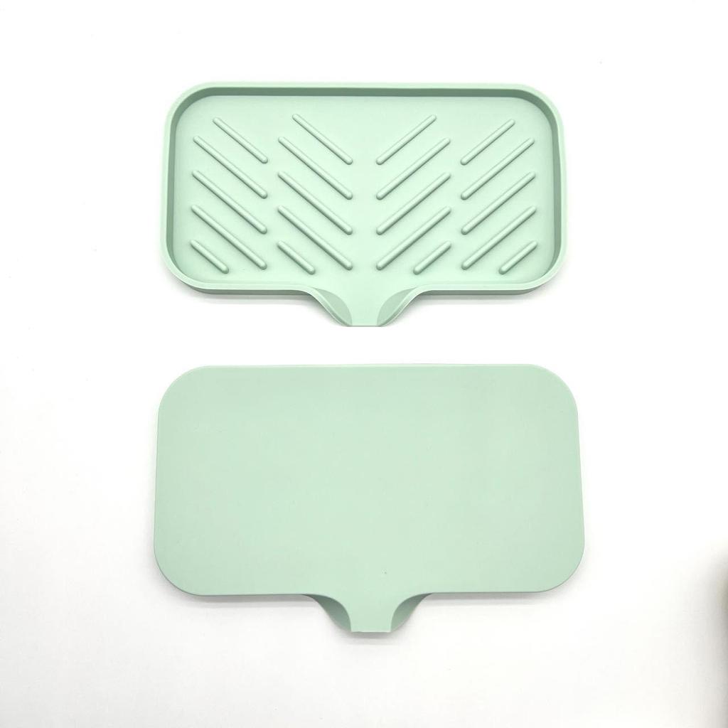 Multifunctional Silicone Soap and Sink Drain Mat - Non-slip, Water Collection Countertop Accessory
