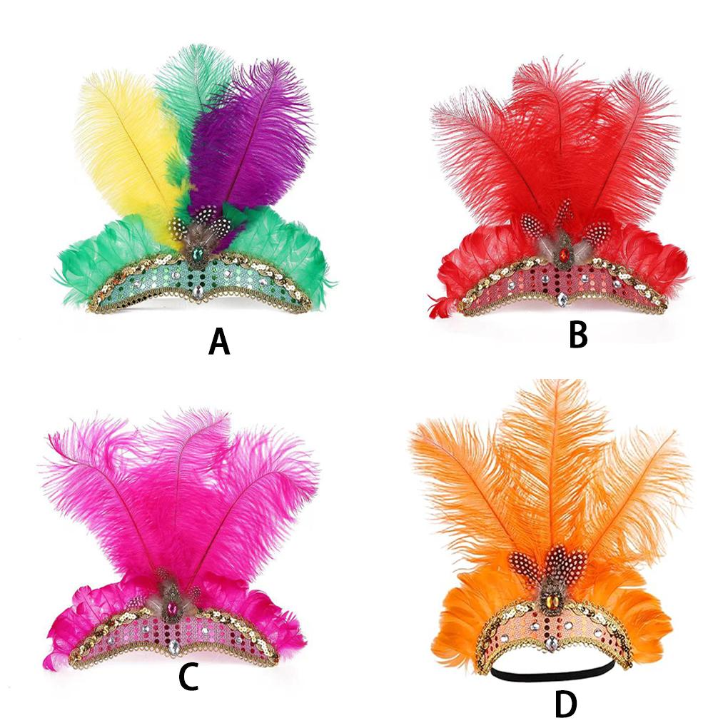 Showgirl Headpiece Plume Headwear Glamour Lightweight Show Girl Feathers Versatile Style Showgirls for Performances