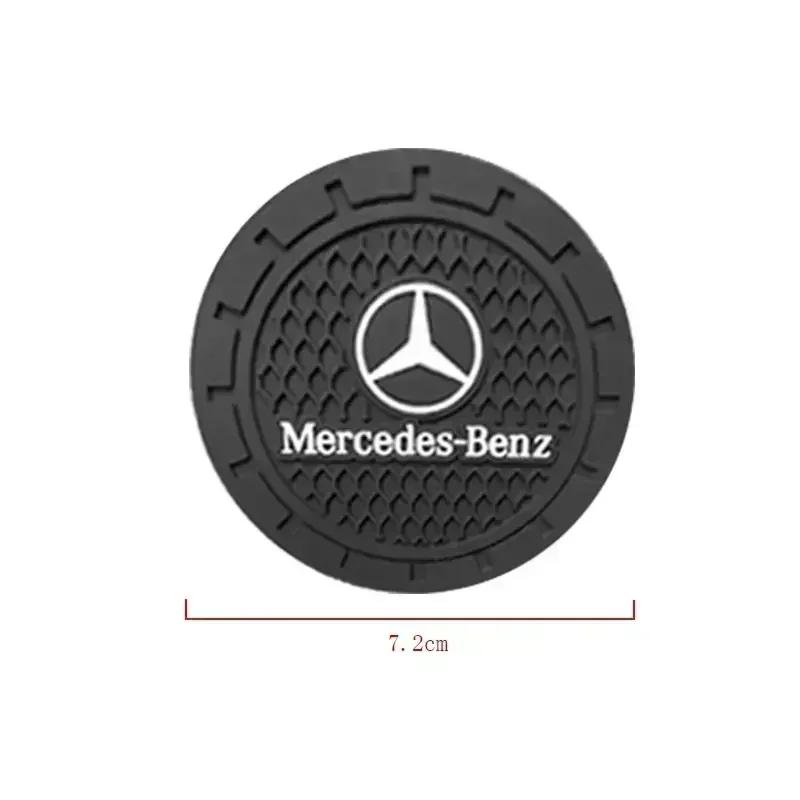 1/2pcs Car Coasters Water Cup Slots Non-Slip Mat for Mercedes Benz W203 W204 W205 W206 W212 W213 W222 W223 E300 C200 Accessories KR9