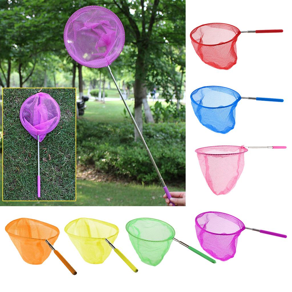 Folding Kids Fishing Net Lightweight Stainless Steel Extendable Butterfly Bug Catcher for Outdoor Pond Garden Exploration