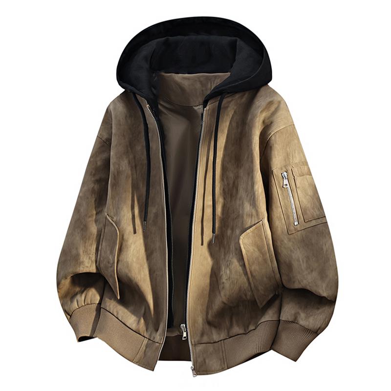 Men's Faux Two-Piece PU Leather Jacket: Windproof, Loose Fit, Youth Style for Autumn/Winter