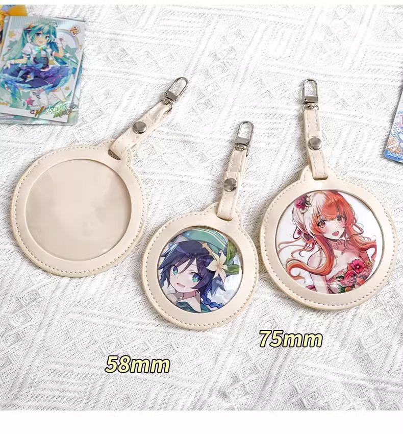 Drop-Proof 58mm/75mm Transparent Button Badge Protector Pendant - Anime Merchandise Storage Sleeve