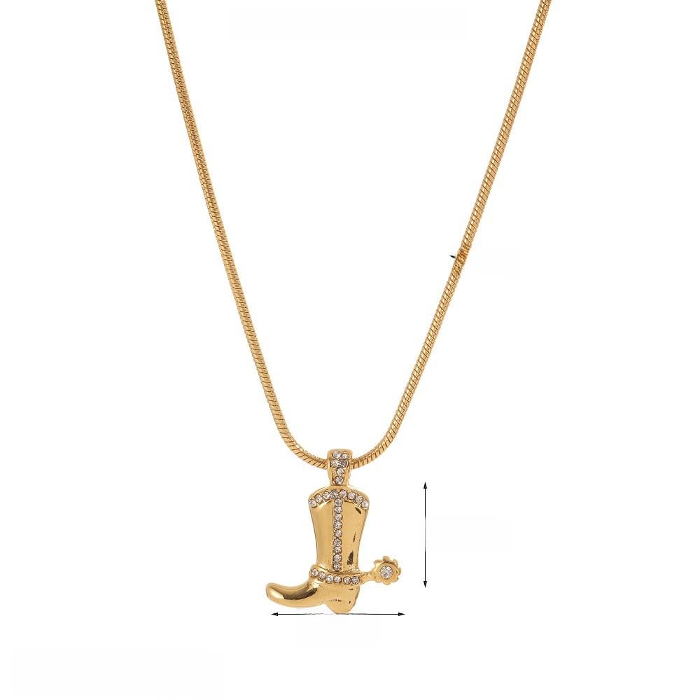 Style Geometric Star Pendant Necklace With Diamond Inlay For Women
