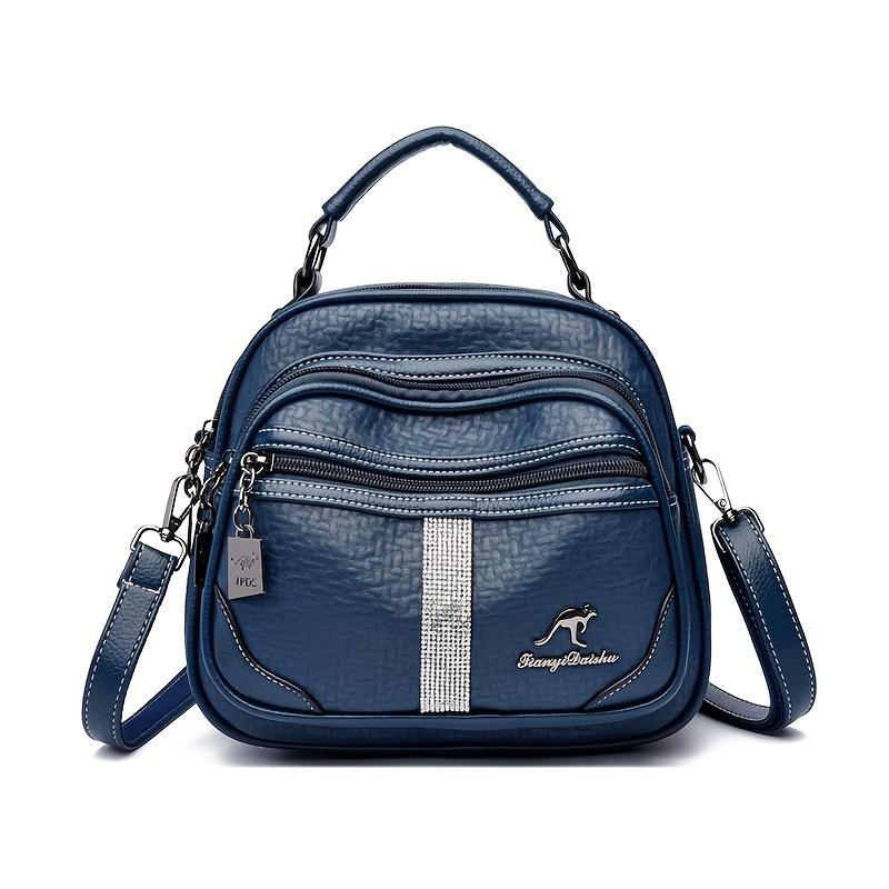 Dámský mini batoh a crossbody taška z PU, lehká, přeměnitelná kabelka s odnímatelným popruhem, mini cestovní taška