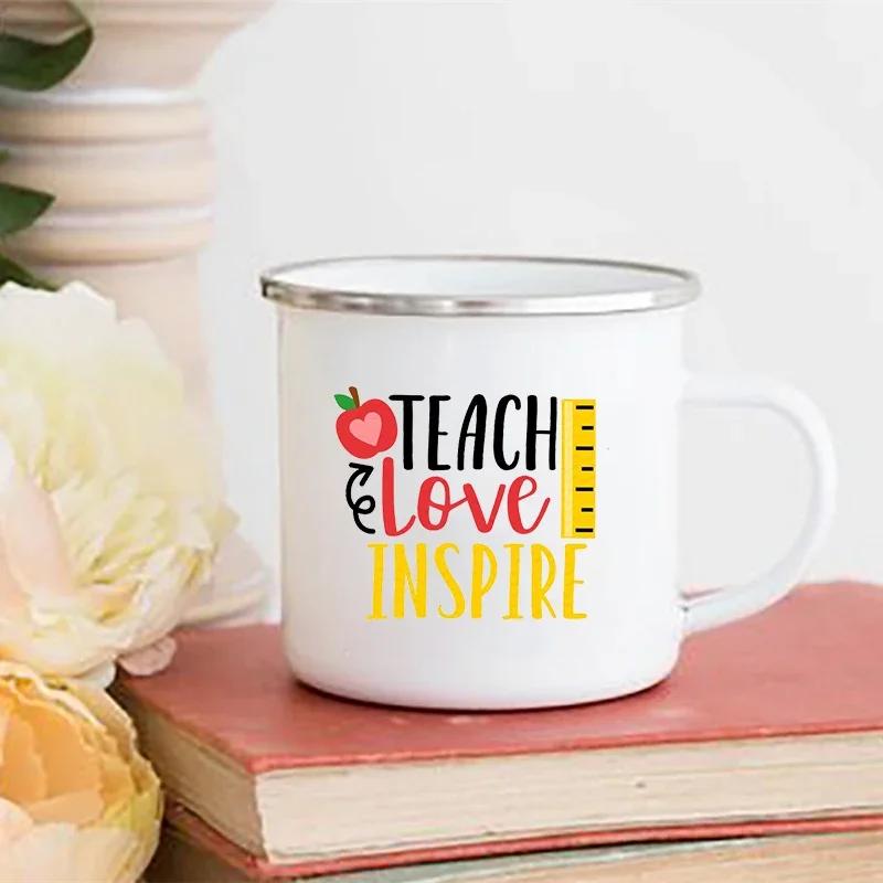 Teacher Mode Off Print Enamel Mug Cup for Coffee Original Coffee Cups Drinkware Unusual Mugs Personalized Funny Beer Travel Cute