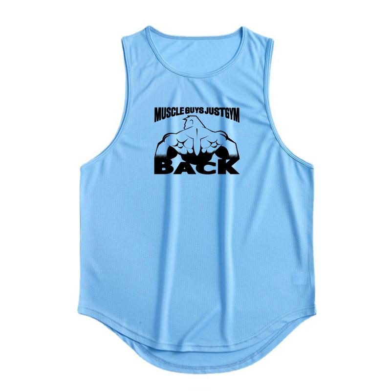 Muscleguys Îmbrăcăminte de gimnastică pentru bărbați Sport Tide Vestă pentru tineret Vară Subțire, cu uscare rapidă, Frumos Baschet, Tricou fără mâneci