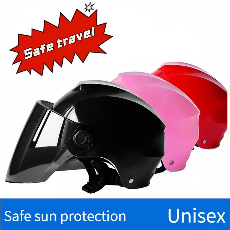 Motorcycle Helmet Four Seasons Sun Protection ABS Motorbike Helmet Safety Battery Car Helmet Motor Casque for Women/Men