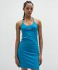 Bante Halterneck Body-Conscious Dress With Crystal Logo In Blue