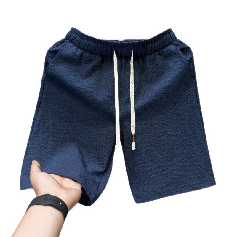 Summer New Men's Solid Color Casual Shorts Men's Large Size Loose Straight Sports Pants