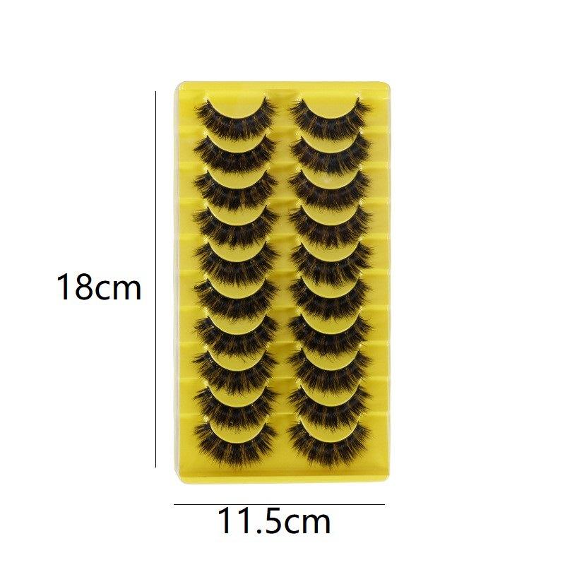 10 Pairs Eye Eyelashes 5D Fluffy Soft Natural Look False Eyelashes Thick Faux Mink Lashes Cat Eye Lashes Eyelashes Extensions