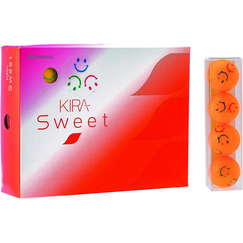 Kasco Kira Sweet Golf Balls for Women with Character Mark Orange 12 Pack