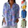 Women Shirt Lapel Long Sleeve Buttons Placket Shirt Tops Flower Pattern Regular Fit Casual Shirt Work Daily Life Parties Shirt