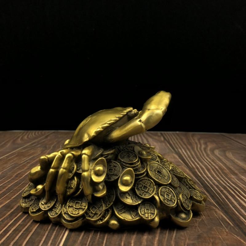 Brass Wealth From All Directions Money Copper Crab Home Desktop Craft Decoration Ornament