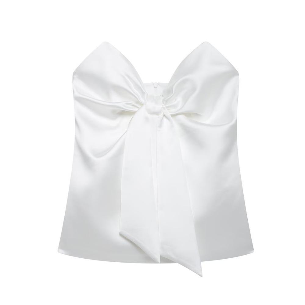 

TAOP&ZA Женский летний текстурированный топ-бандо с декором в виде банта XS как