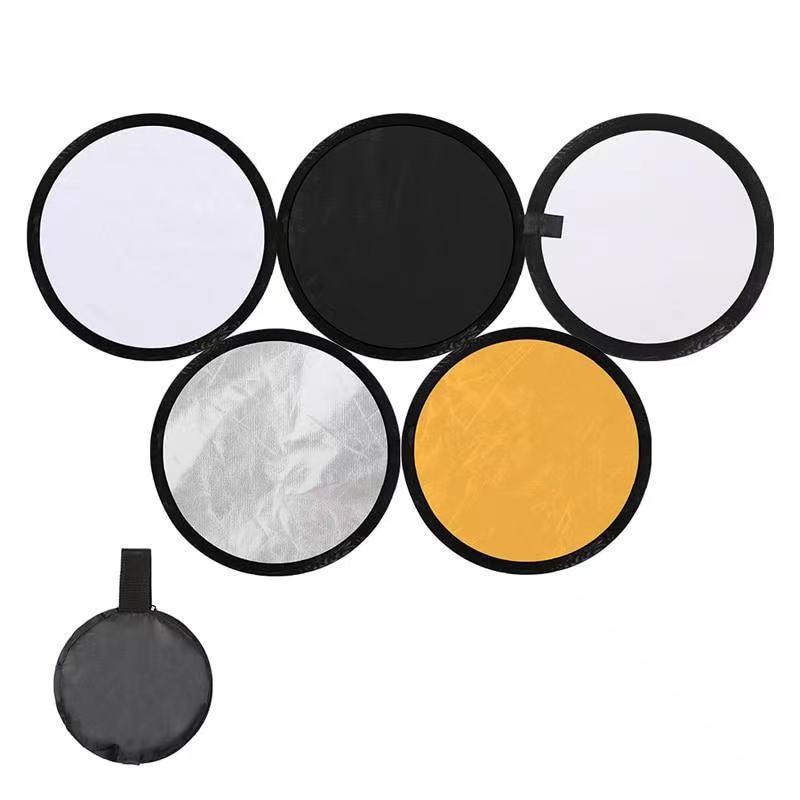 Round Foldable Portable Outdoor Photography Lighting Reflector for Beauty and Portrait Fill Light.