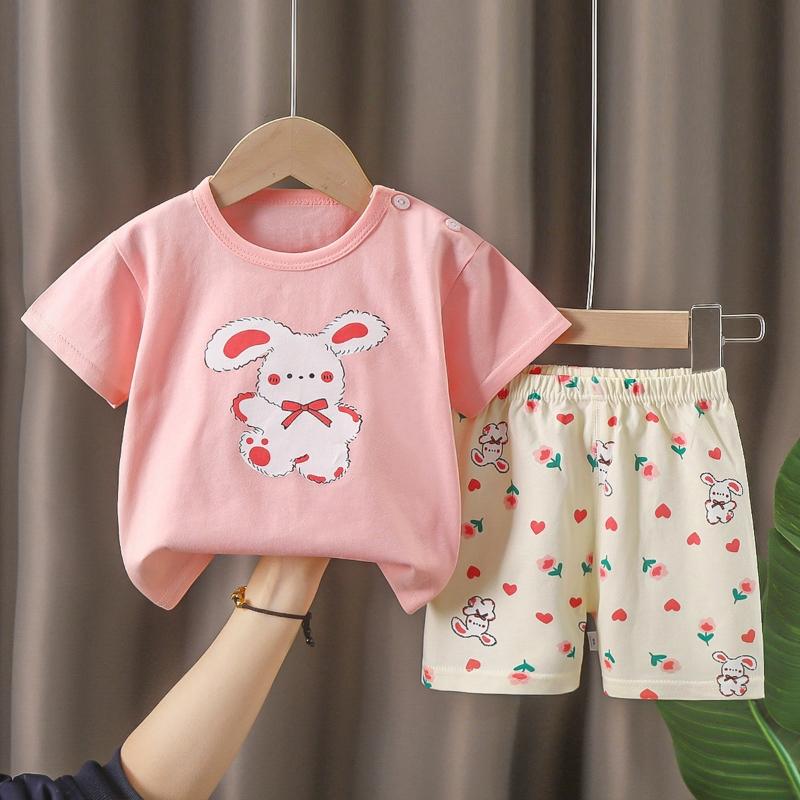 2pcs/set Children's Sets Kids Clothes Boys Girls CartoonT-shirt + Shorts Summer Cotton Short Sleeve Baby Children Clothing Toddler Suit