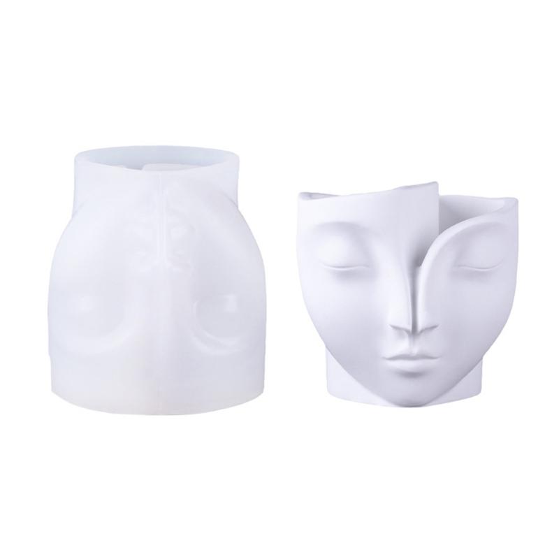 

Reusable Silicone Face Planter Mold Storage Boxes Moulds Creative Crafting Supplies Perfect for Concrete Flower Pots 1
