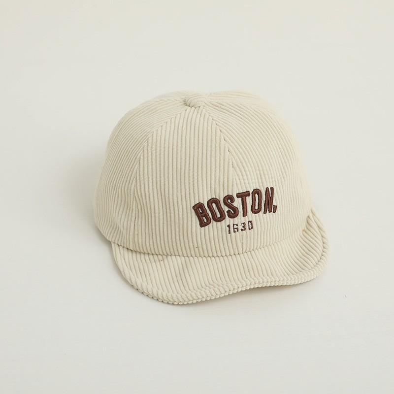Solid Color Letter Baby Baseball Cap Winter Warm Corduroy Kids Peaked Hat Korean Soft Brim Adjustable Toddler Boy Girl Sun Hats