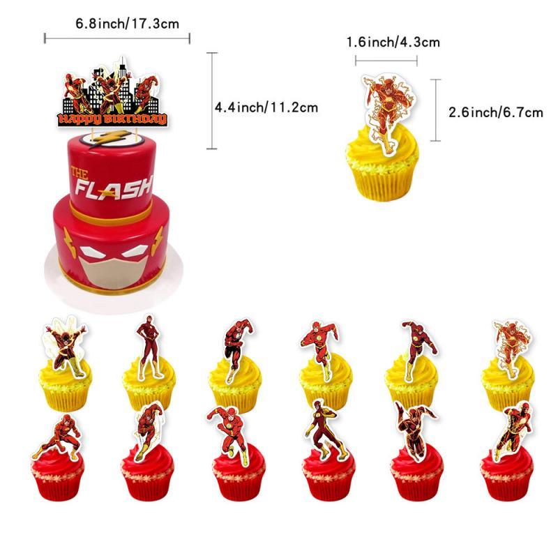 

Flash The Kid Birthday Party Supplies Home Decor Banner Balloons Cake Topper Kit Cake Topper