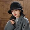 Women S Vintage Bowknot Bucket Hat Warm Fall Winter Elegant Face Slimming Hat
