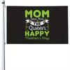 2D Flat - 2D Flat - 1pc Multi-Size Optional 2D Plane, 2D Printing "Mom You Are The Queen" Happy Mother'S Day Flag | Flag with 2 Buttonholes, Black Bac