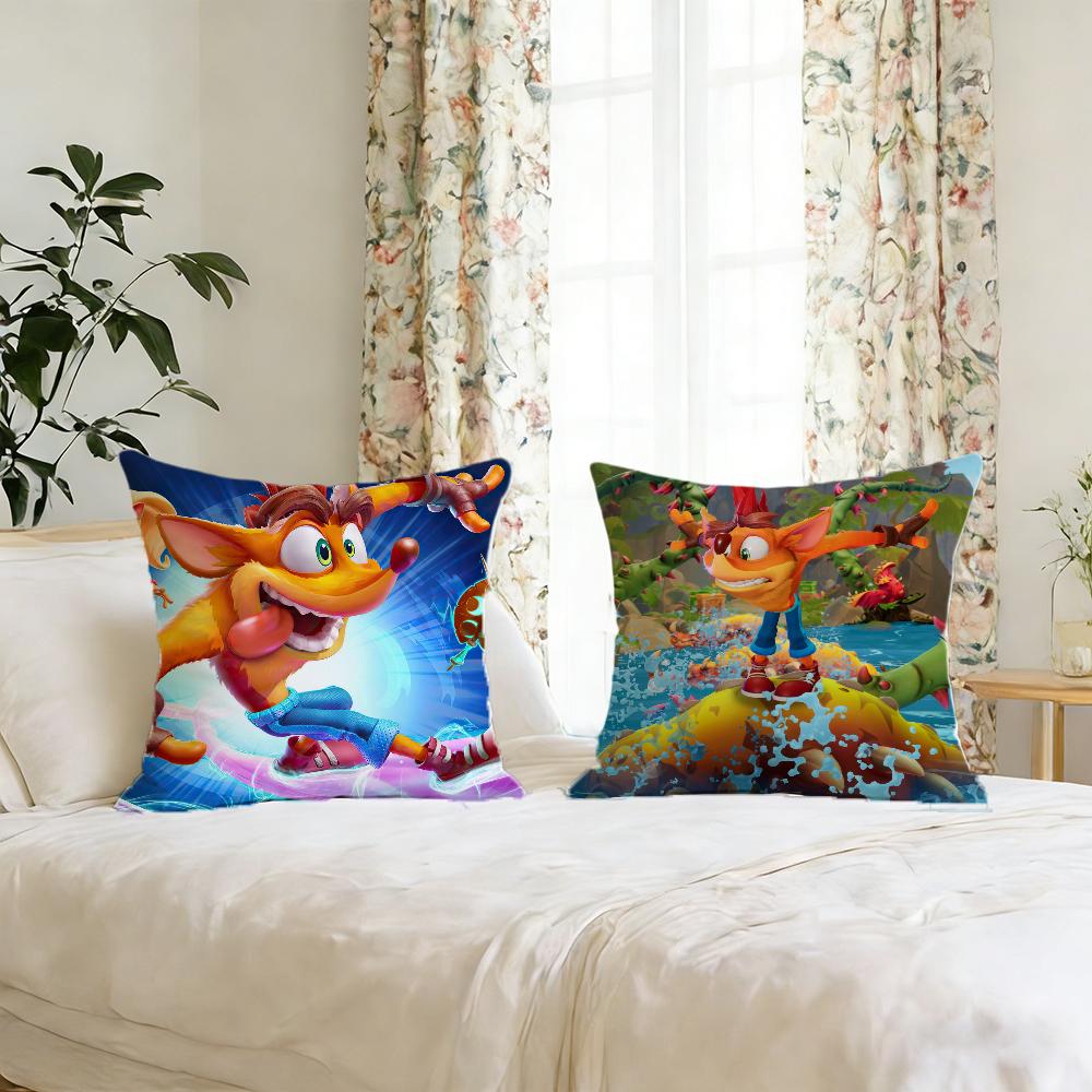 Cartoon Crashs B-Bandicoot Cushion Cover For Pillow Printing Sofa Decoration Home Car Room Coffee Shop Office Nordic Simplicity