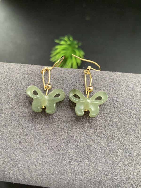 Hetian Jade Bow Earrings - Hanfu Accessories for Radiant Skin and Elevated Style