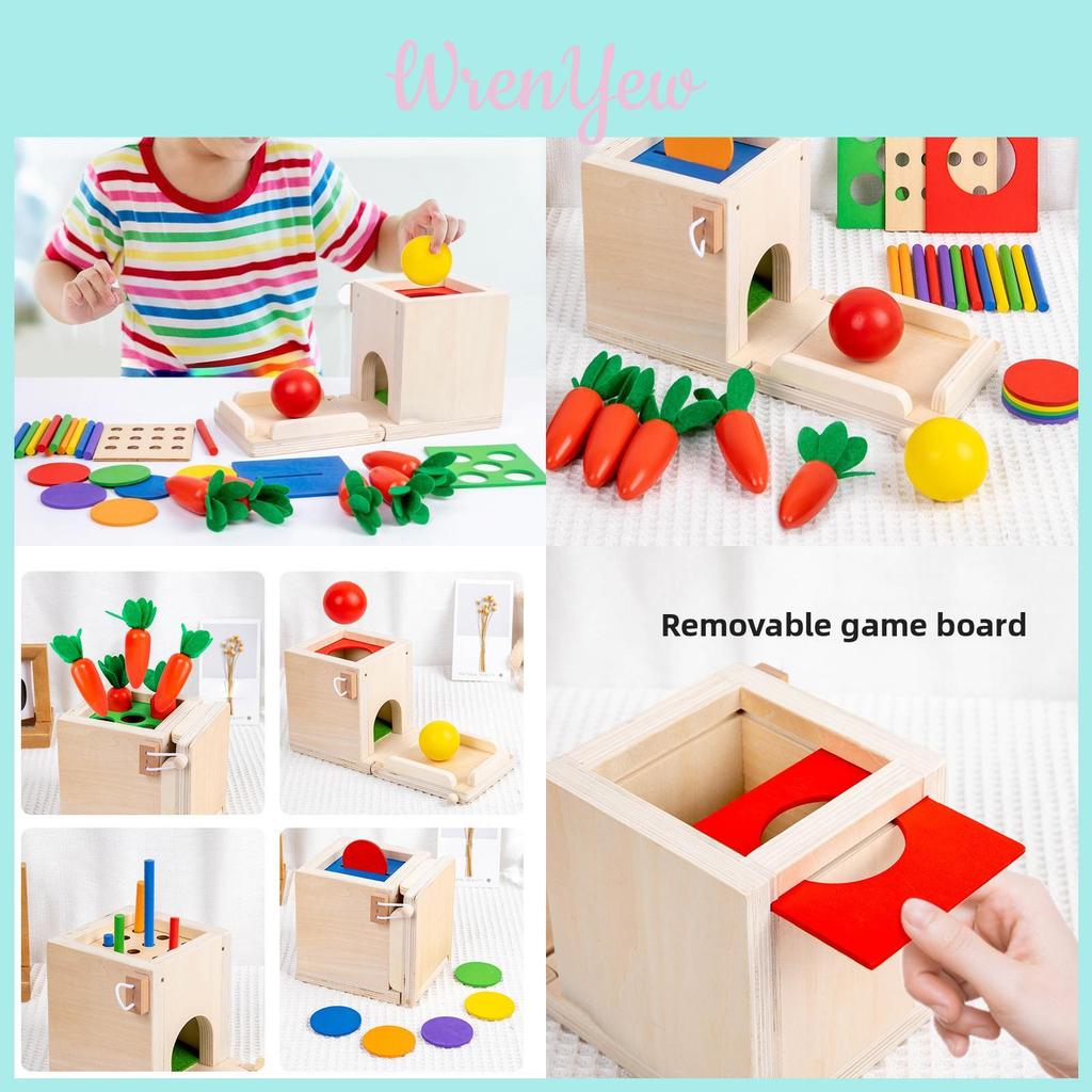 Four In One Coin Box Wooden Educational Toy For Kid Learning And Color Matching