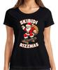 SKIBIDI RIZZMAS Santa Claus Skateboard Christmas Skater Women's T-Shirt