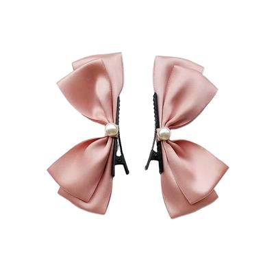 2PCS New Lovely Fashion Nail Bead Three-dimensional Bow Hair Clips Gilr Hairpins Hair Accessories Barrettes For Kid Headdress