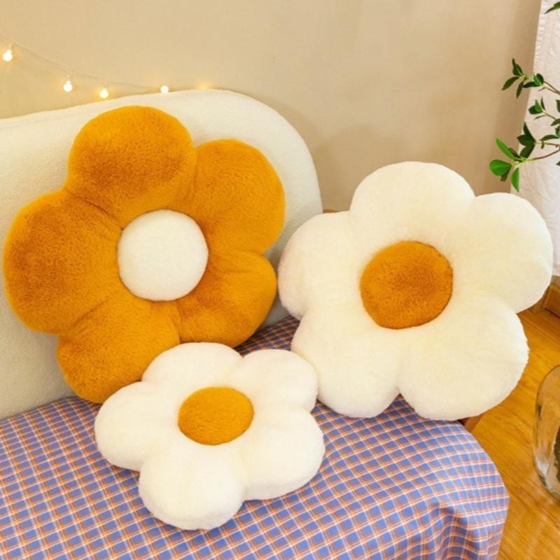 Living Room Sofa Plush Cushion Sunflower Car Cushion Home Decoration Flower Ornaments PP Cotton Filled Soft Three-dimensional Flower Shaped Pillow