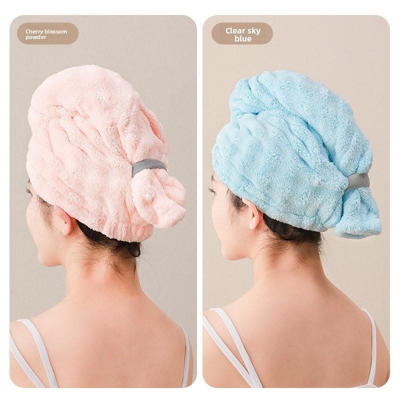 Drying Hair Cap With Super Absorbent Coral Fleece For Home Use