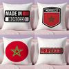 Morocco Flag Cushion Cover Plush Fabric Soft Double-Sided Printed Invisible Zipper Sofa Pillow Case Home Decor