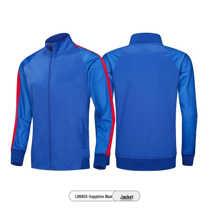 Kinder Herfst Winter Warm Voetbal Trainingspak - Jas met Lange Mouwen en Pluche Voering met Teamopdruk voor Jongens en Meisjes
