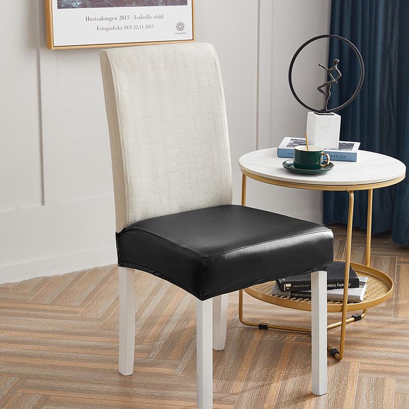 Solid Color Square Chair Cover  Three-proof Leather Elastic Horn Stool Cover  Dining and Living Room Waterproof Stool Cover
